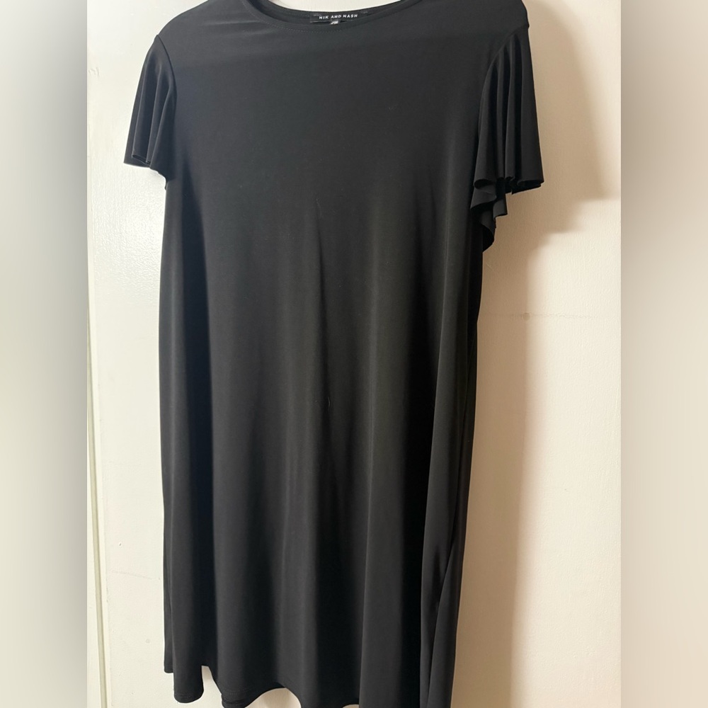 Nik and Nash Black Short Sleeve Swing Dress